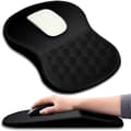 Ergonomic Mouse Pad Wrist Rest with Massage Design, Wrist Support Pain Relief Mouse Pad with Memory Foam and Non-Slip PU Base, Mouse Pads Black