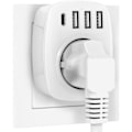 Miniatyrbilde 1 av 5: IC USB-kontakt, 5-i-1 kontaktadapter, veggkontaktadapter (hvit)