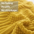 Miniatyrbilde 2 av 5: Kast teppe for sofa Høst Teksturert Strikket Teppe med frynser Koselig Vevd Boho Sengteppe for Sofa Seng Stol Akryl Bølgemønster 127cm x 152cm yellow