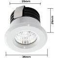 Miniatyrbild 2 av 5: Set med 4 Mini LED infällda spotlights 3 W Varmvit, Mini LED spotlight för skyltfönster, registreringsskyltsbelysning inkl. Separat transformator