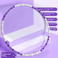 Miniatyrbild 3 av 4: Vår Fitness Vuxen Tung Hula Hoop i Rostfritt Stål med Tvåfärgat Skum, Avtagbar, Sex Sektioner Åtta Sektioner Lila Wh purple white 8 sections