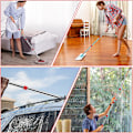 Miniatyrbilde 5 av 7: Erstatningshåndtak for mopp Kompatibel med Vileda Spin Mop-tilbehør, 58 tommer langt moppeskaft i rustfritt stål for de fleste moppehoder Justerbar R Red 1x Mop Handle