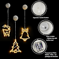 Miniatyrbilde 5 av 5: LED-lys snøflak julenissen hengende sugekopp lampe vindu pynt dekorasjon for hjemmet jul Navidad 2023 nyttårsdekor ribbon white 10m