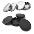 Miniatyrbillede 2 af 10: 4 stk./sæt Sort/Sølv 56mm Bilhjul Centerkapsel til Fælghub ABS Dæksler Bil Univer Sort Silver