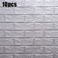 Pikkukuva 2 / 8: 10 kpl 3D Tiili Seinätarra Itseliimautuva tapetti harmaa ja hopea grey&silver 10PCS