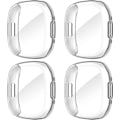 Miniatyrbilde 8 av 8: 4-pakning etui for Fitbit Versa 4/Sense 2 skjermbeskytter, HD støtsikkert mykt TPU-etui med fullstendig beskyttelse for Fitbit Versa Clear+Clear+Clear+Clear