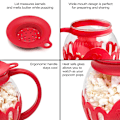Miniatyrbild 3 av 7: Mikrovågsugns popcornpoppare i glas med silikonlock, mikrovågsugns popcornpoppare med temperatursäkert glas