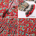 Miniatyrbillede 5 af 6: Langærmet Maxikjole til Kvinder - V-udskæring Casual Knap-ned Boho Blomsterprint Efterår Lange Kjoler