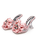 Miniatyrbild 1 av 5: Transparenta damtofflor Sommarstil Rosa rosett Designersandaler Transparenta klackar Rosa Pink 37