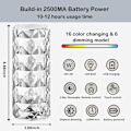 Miniatyrbillede 3 af 7: 16 Farve Krystallampe LED Natlys, Krystal Rose Diamant Bordlampe Touch Control, USB Genopladelig Sengelampe Romantisk Belysning til Ki