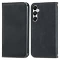 Retro magneettinen nahkakotelo, jossa ihon tuntu, musta Black For Samsung Galaxy A35 5G