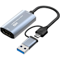 Pikkukuva 1 / 5: Video Capture Card, HDMI - USB/Type-C 1080P Striimausta, Opetusta, Videoneuvotteluja tai Live-lähetystä varten