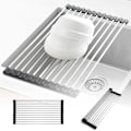 Miniatyrbild 9 av 9: Diskbänkställ Torkställ i Rostfritt Stål Rullbar Hopfällbar 2-Pack