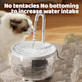 Miniatyrbilde 4 av 4: Automatisk sirkulerende vannfontene for katter, intelligent vannbeholder for kjæledyr, rennende vann for kattunger, PET hvitkledd krystalltube PET white capped crystal tube trumpet
