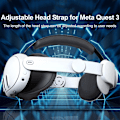 Miniatyrbillede 5 af 5: Udskiftningshovedbøjle til Meta Quest 3 VR-tilbehør Justerbar reducerer hovedtrykket for Meta Quest 3-rem