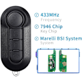 Miniatyrbilde 2 av 6: Bilnøkkel med 3 knapper 433 MHz fjernkontroll for Fiat 500 L MPV Ducato for Cit-ro-en Jum-per for Peu-ge-ot Box-er - Modell 3 + Marelli BSI