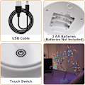 Miniatyrbillede 5 af 8: Flerfarvet LED-trælys med fjernbetjening, 108 justerbare indendørs fairylights til f Material: Polyester Material: Polyester