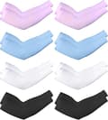 Unisex UV-ärmar för solskydd, 8-pack White Black Pink Skyblue