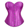 Miniatyrbilde 1 av 2: Dame Bustier Korsett Topp Sexy Undertøysett Svart Sateng Midje Cincher LILLA PURPLE 5XL