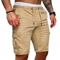 Elastiske cargoshorts for menn, uformelle jogger-kampbukser i khaki for sommeren M Khaki