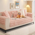 Miniatyrbild 5 av 5: Kanin Plysch Sofföverdrag L Form 1/2/3/4 Sits Sofföverdrag Hörnsoffa U Form, 2023 Nytt Universal Halkfritt Soffskydd, Supermjuk Soffa rosa pink 90*180cm