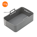 Miniatyrbilde 5 av 5: Air Fryer Silikonform, Rektangulær Silikonbeholder for Air Fryer, Silikonbrett for Air Fryer grå grey large size