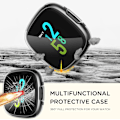 Miniatyrbillede 3 af 7: 4-pak etui til Fitbit Versa 4/Sense 2 skærmbeskytter, HD stødabsorberende blødt TPU-etui med fuldstændig beskyttelse til Fitbit Vers Black+Gun Color+Blue+Clear