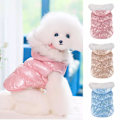 Miniatyrbild 3 av 4: Varm Hundjacka Kläder Vattentät Vinter Vadderad Valp Väst Hoodie Outfit pink s