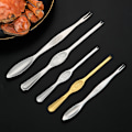 Miniatyrbillede 2 af 10: Krabbe Gaffel i Rustfrit Stål 4 stk. Krabbe Spiseværktøj Krabbe Klo Krabbe Nål Husholdnings Fisk og Skaldyr Pillede Hårede Krabbe Tilbehør A Large 20cm Silver