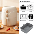 Miniatyrbillede 1 af 4: Airfryer Silikoneform, Rektangulær Silikonebeholder til Airfryer, Silikonebakke til Airfryer grå grey routine