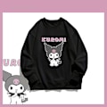 Miniatyrbild 2 av 4: Kawaii Sanrio Kuromi Sweatshirt för Pojkar och Flickor Långärmad Vår Höst Rundhalsad Toppar Kläder Barn Pullover Barnkläder svart plysch 150(36-43kg) black plush
