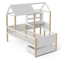 Miniatyrbild 6 av 6: Lit Enfant - Ej specificerat - 90x200 cm - Vit - Förvaringslåda - L-formad design Vit