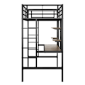 Miniatyrbild 6 av 6: Ljus mezzanine - Svart - 90 x 200 cm - Inbyggt skrivbord - 2 hyllor - Robust metall Svart