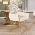 Miniatyrbild 1 av 6: Drehstuhl - Ej specificerat - Beige - Sammet - Guldmetall - 1 plats Beige