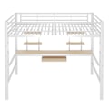 Miniatyrbild 3 av 5: Lit mezzanin 140x200cm - Vit - Metall - Inbyggt skrivbord - Hyllor - 2 platser Vit