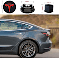 Miniatyrbilde 4 av 5: 4 stk. Aero Hjulkapselsett, Model 3 Hjulkapselmutterdeksler, Hjulkapselsett med Tesla-logo, Mutterdeksler for Tesla Model 3 Model Y (Rød)