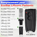 Miniatyrbillede 2 af 4: Garageportsender til ECOSTAR RSC2 433.92MHz Kompatibel med Ecostar RSC2-433, RSE2-433, RSZ1-433 Portfjernbetjening, 2-pak