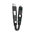 Miniatyrbild 1 av 9: 4-i-1 PD65W Datakabel Multi USB Laddningskabel: Kort EDC-kabel för Lightning, Typ C och A Black
