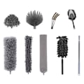 Miniatyrbilde 1 av 9: Mikrofiber Støvbørste Uttrekkbar Støvpanne Multifunksjonell Støvsamler for Rengjøring av Høye Tak, Persienner, Møbler, Biler 9pcs