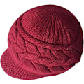 Miniatyrbillede 5 af 5: Slids 2-pak A-sort og bordeaux dame vinter varm strikket hat slouchy hat med skygge