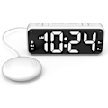 Miniatyrbild 1 av 5: A5 supervibrerande väckarklocka + superhögljudd väckarklocka, lämplig för djupsömnare/döva/hörselskadade, superstor display black