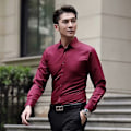 Miniatyrbilde 3 av 5: Langermet hvit skjorte for menn, koreansk stil, slim-fit, profesjonell skjorte, businessdress, arbeidsklær, bryllupskjole, lyseblå, for vår og høst Light Blue XXXL