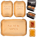 Miniatyrbilde 1 av 5: Bakepapir for Ninja Air Fryer 10,4L, 150 stk Air Fryer tilbehør for Ninja 10,4L AF500EU AF500EUCP, Papir for Ninja Foodi Flex 10,4l