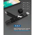 Miniatyrbild 2 av 9: 4-i-1 PD65W Datakabel Multi USB Laddningskabel: Kort EDC-kabel för Lightning, Typ C och A Red