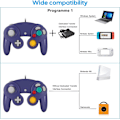 Miniatyrbild 4 av 5: Gamecube Gamepad, 2-pack Klassisk Gamepad med Vibrationsjoystick, Kompatibel med Gamecube/Wii U/Wii/PC/Switch Controller, Blå Lila