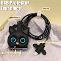 Miniatyrbillede 3 af 5: Tegneserie DIY Kabelbeskytter til iPhone Oplader, 3D Kawaii Kat Design, Datakabelbeskytter USB Ledning Ledningsbeskytter Oplader Beskyttelse Kompatibel med iPhone