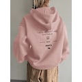 Miniatyrbillede 1 af 5: Dazy Slogan Grafisk Drop Shoulder Snøre Pink Pink M