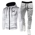 Miniatyrbild 1 av 7: 2023 Mode Träningsdräkt För Män Hoodie Fitness Gym Kläder Män Löparset Sportkläder Joggingbyxor Herr Träningsdräkt Vinterdräkt Sport vit grå an B XXL white gray an B