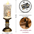 Miniatyrbillede 2 af 6: Flammeløs Sne Globe Lys USB Batteridrevet Glød Roterende Vand Blinkende Lys Jul til Hjem Indendørs og Udendørs Dekoration A