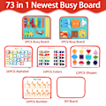Miniatyrbild 3 av 6: Montessori Busy Board för Småbarn, Sensorisk Leksak, Förskola, Inlärning, Pedagogiska Reseaktiviteter för Pojkar, Finmotorik Pink mermaid